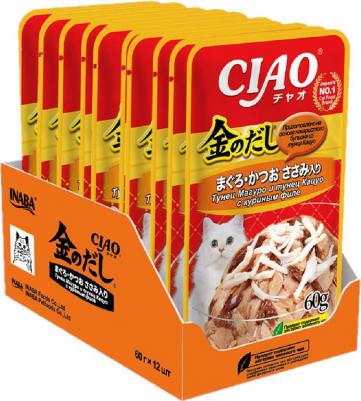 Корм для кошек Киннодаси в желе Микс тунцов, куриное филе пауч 60г – фото 5