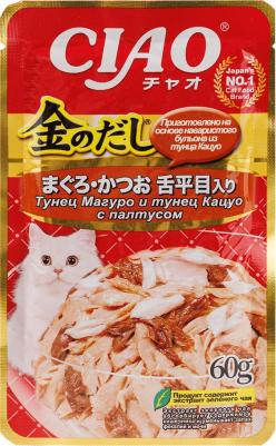 Корм для кошек Киннодаси в желе Микс тунцов, палтус пауч 60г – фото 13