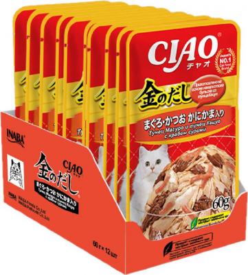 Корм для кошек Киннодаси в желе Микс тунцов, сурими пауч 60г – фото 6