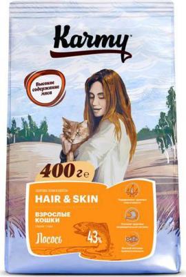 Сухой корм для кошек с лососем для поддержания здоровья кожи и шерсти 0,4 кг – фото 1