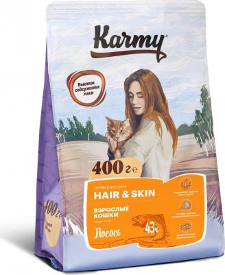 Сухой корм для кошек с лососем для поддержания здоровья кожи и шерсти 0,4 кг – фото 6