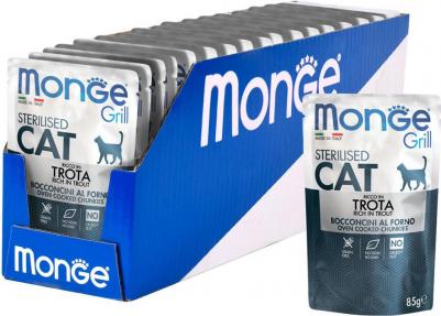 Корм для кошек Cat Grill Pouch для стерилизованных кошек итальянская форель пауч 85г