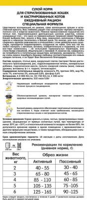 Сухой корм НМ Ежедневный рацион специальная формула для стерилизованных кошек 15кг – фото 6