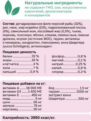 сухой корм сухой корм для взрослых кошек с лососем, фруктами и овощами для чувствительного пищеварения, Adult Sensitive Cat Salmon 4670236594244 – фото 2