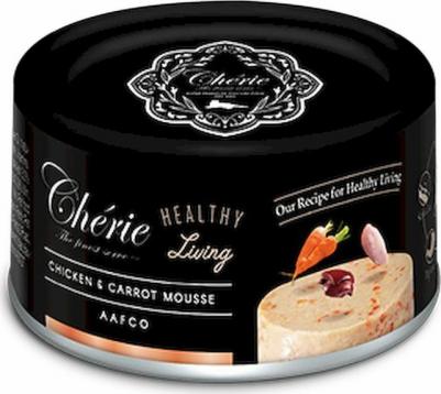 Cherie Healthy Living Chicken & Carrot Mousse полнорационный влажный корм для кошек, мусс с курицей и морковью, в консервах - 80 г