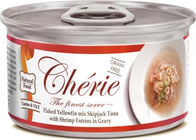 Корм для кошек CHERIE Тунец, креветки в подливке конс