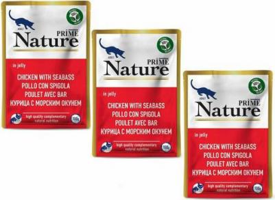 Корм влажный Nature для кошек, курица с морским окунем, в желе, пауч, 100 г – фото 8