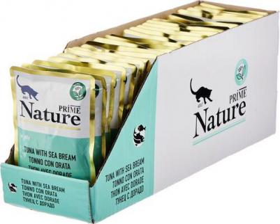 Nature влажный корм для кошек, с тунцом и дорадо, кусочки желе, в паучах - 100 г