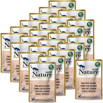 Nature влажный корм для кошек, с тунцом и лососем, кусочки желе, в паучах - 100 г – фото 1