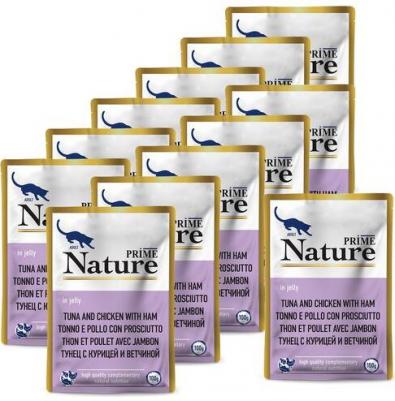 Влажный корм для кошек NATURE Тунец с курицей и ветчиной в желе, 6шт по 100г – фото 7