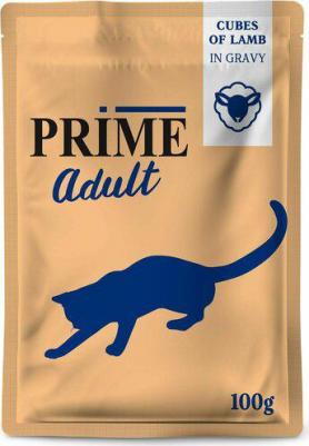 Влажный корм MEAT ADULT CAT для кошек кусочки из ягненка в бульоне пауч