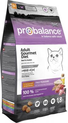 Сухой корм для кошек Adult Gourmet Diet с говядиной и кроликом, 1,8 кг – фото 1