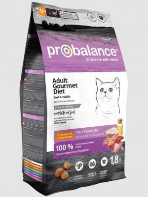Сухой корм для кошек Adult Gourmet Diet с говядиной и кроликом, 1,8 кг – фото 3