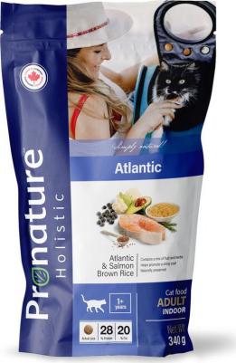 Atlantic сухой корм для взрослых кошек, для кожи и шерсти, с лососем и рисом - 340 г холистик для взрослых с лососем мешок Импортный корм 1 уп. х 1