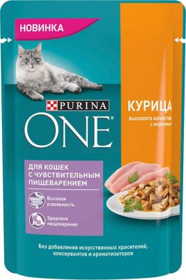 Влажный корм для кошек с чувствительным пищеварением, курица с морковью, 75гр – фото 9
