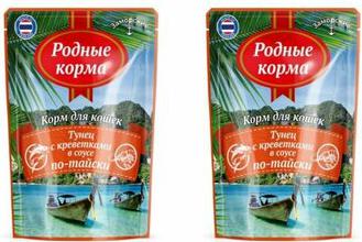 Влажный корм для кошек Заморские Тунец с креветками в соусе по-тайски 70г – фото 4