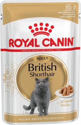 British Shorthair Adult полнорационный влажный корм для взрослых кошек породы британская короткошерстная, кусочки в соусе, в паучах - 85 г – фото 2