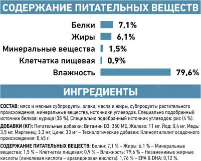 Корм для кошек Vet Diet Sensitivity Control при пищевой аллергии цыплёнок, рис пауч 85г – фото 2