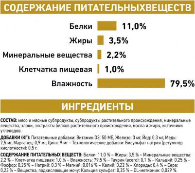 Корм для кошек Vet Diet Urinary S/O при лечении МКБ, цыпленок пауч 85г – фото 7