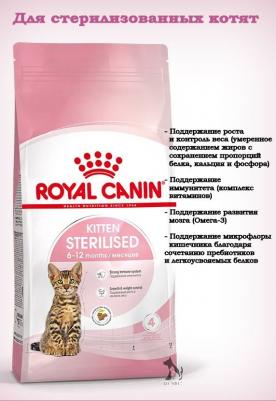 Корм для котят Kitten Sterilised для стерилизованных, птица сух. 2кг – фото 20