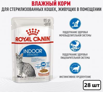 Влажный корм для кошек Indoor Sterilised, живущих в помещении, 28 шт по 85 гр – фото 9