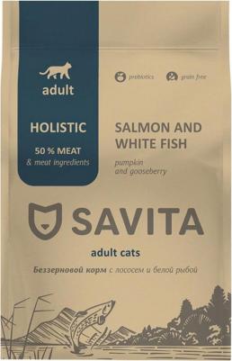 сухой корм беззерновой корм для кошек с лососем и белой рыбой, GRAIN FREE ADULT, Salmon & White Fish, 2 кг – фото 1
