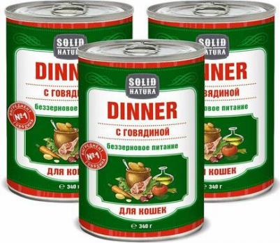 Dinner Говядина влажный корм для кошек жестяная банка – фото 13