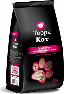 сухой корм для кошек, с говядиной и овощами - 400 г