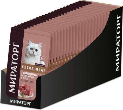 Влажный корм для кошек Extra meat, говядина, 80г – фото 10