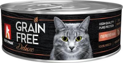 Консервы Grain Free Перепёлка для взрослых кошек 100г
