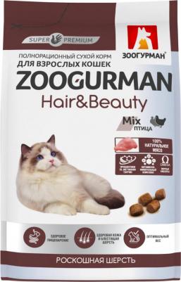 Сухой корм для взрослых кошек Hair&Beauty Mix Птица 350г – фото 12
