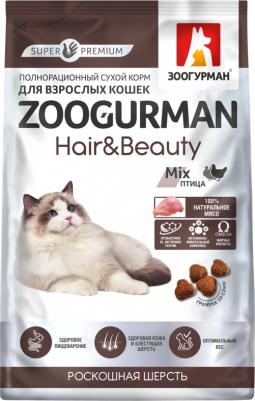 Сухой корм Hair & Beauty Птица для взрослых кошек 10кг – фото 2