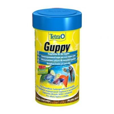 Корм для рыб Guppy в хлопьях для живород.пецилиевых рыб (гуппи) 100мл – фото 3