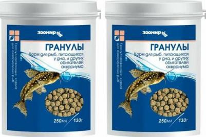 Гранулы корм для донных рыб и земноводных, банка 250 мл (1х6)