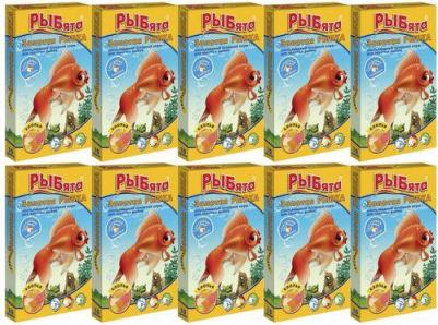 Корм для золотых рыб РЫБята "Золотая РЫБКА ХЛОПЬЯ", сюрприз, хлопья, 10 г