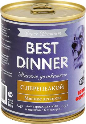 Консервы для собак Super Premium Мясное ассорти, перепелка, 340г – фото 8