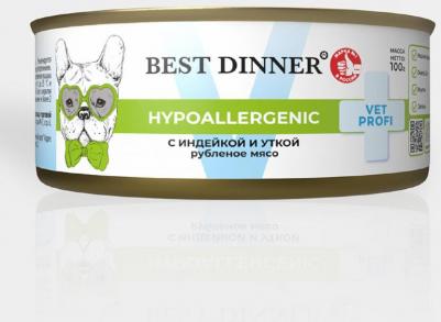 Консервы Exclusive Hypoallergenic для взрослых собак и щенков с 6 мес Профилактика пищевой аллергии с индейкой и уткой 340г 7637 – фото 6