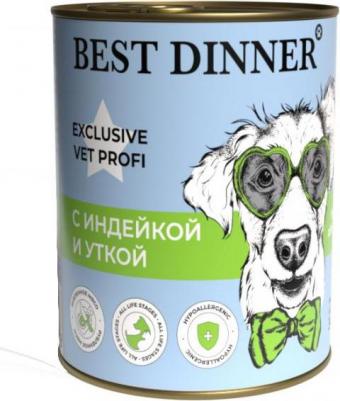 Консервы Exclusive Hypoallergenic для взрослых собак и щенков с 6 мес Профилактика пищевой аллергии с индейкой и уткой 340г 7637 – фото 12