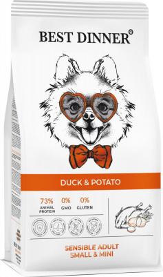 Корм для собак для мелк.пород склонн.к аллергии и пробл.с пищ., утка с картоф. сух.1,5кг – фото 1