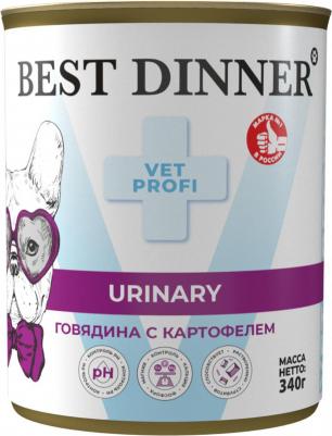 Urinary Exclusive Vet Profi влажный корм для собак, для профилактики мочекаменной болезни, с говядиной и картофелем, в консервах - 340 г мочекаменная