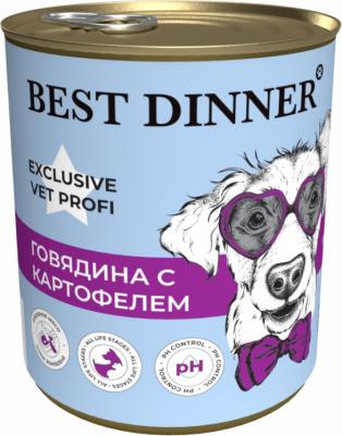 Влажный корм для собак Exclusive Urinary, говядина с картофелем, 12шт по 340г – фото 1