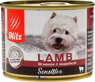 Консервы для собак всех пород и возрастов Sensitive Ягненок с Индейкой 200г – фото 2