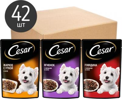 Набор влажных кормов для собак Три вкуса желе 14шт*85г и ломтики в соусе 28шт*85г – фото 5