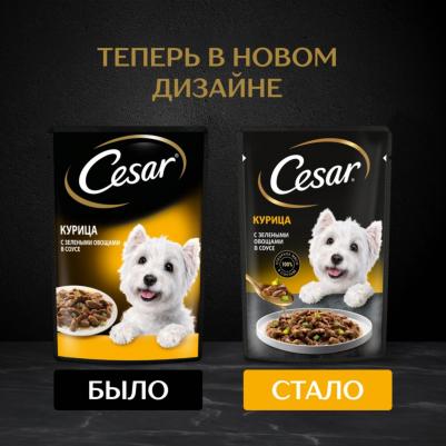 Влажный корм для взрослых собак с курицей и зелеными овощами в соусе 85г – фото 10