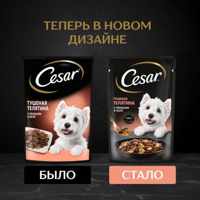 Влажный корм для взрослых собак с тушеной телятиной и овощами в желе 85г – фото 17