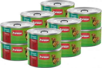 Консервы для собак Готовый обед с говядиной и гречкой 12 шт по 325 г