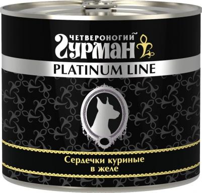 Консервы Platinum Line сердечки куриные в желе изысканное лакомство для собак 500г