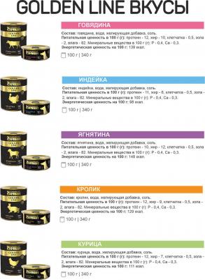 Влажный корм для собак Golden line Индейка натуральная 0,34 кг – фото 7