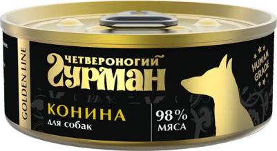 Влажный корм для собак Golden line Конина натуральная 0,34 кг – фото 7