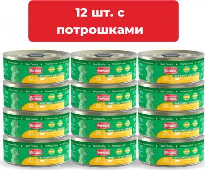 Влажный корм для собак Мясное ассорти с потрошками 0,1 кг – фото 12